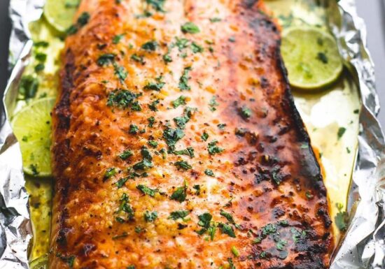 Baked Honey Cilantro Lime Salmon in Foil Fit America PA